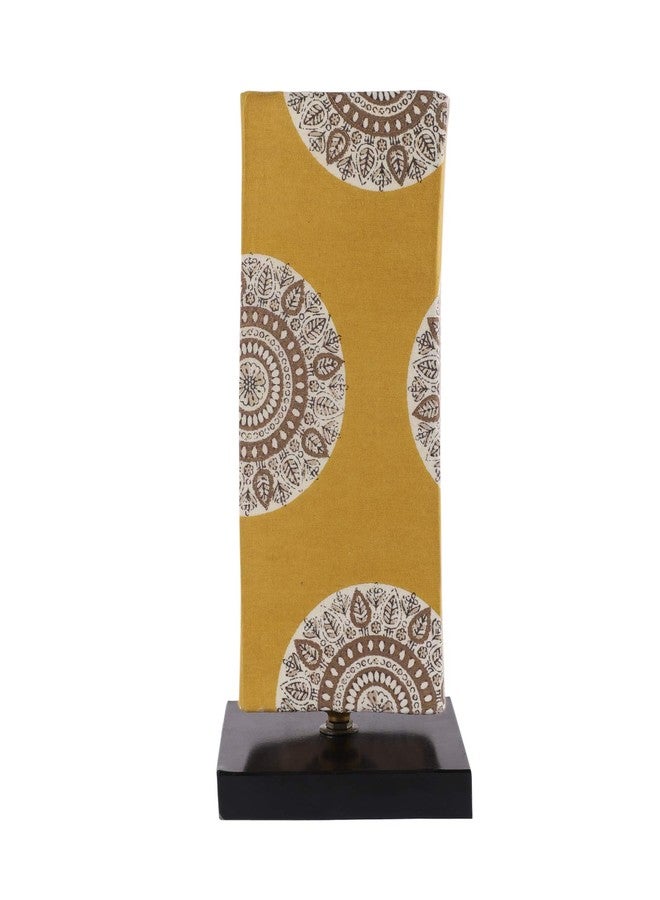 tu casa Table Lamps Black Metal Base with Yellow/White Cotton (Mandala Print) Shades for Home Décor, Bedrooms, Living Room, Gifting, Diwali Decoration, Dining Space, Study Room, Restaurants (H-12) - Image 4